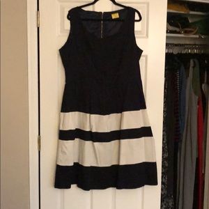 Navy and white A-Line dress